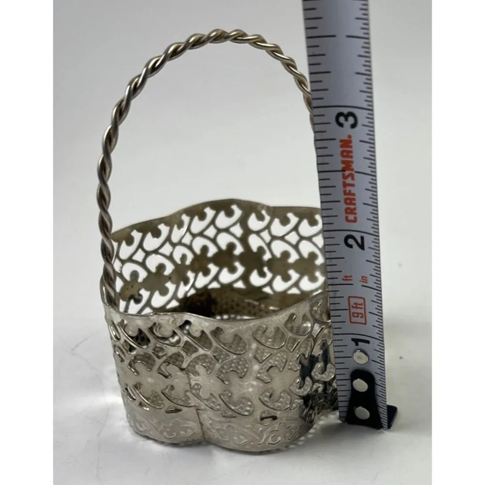 Lot of 6 Silver Plated Decorated Gift Baskets